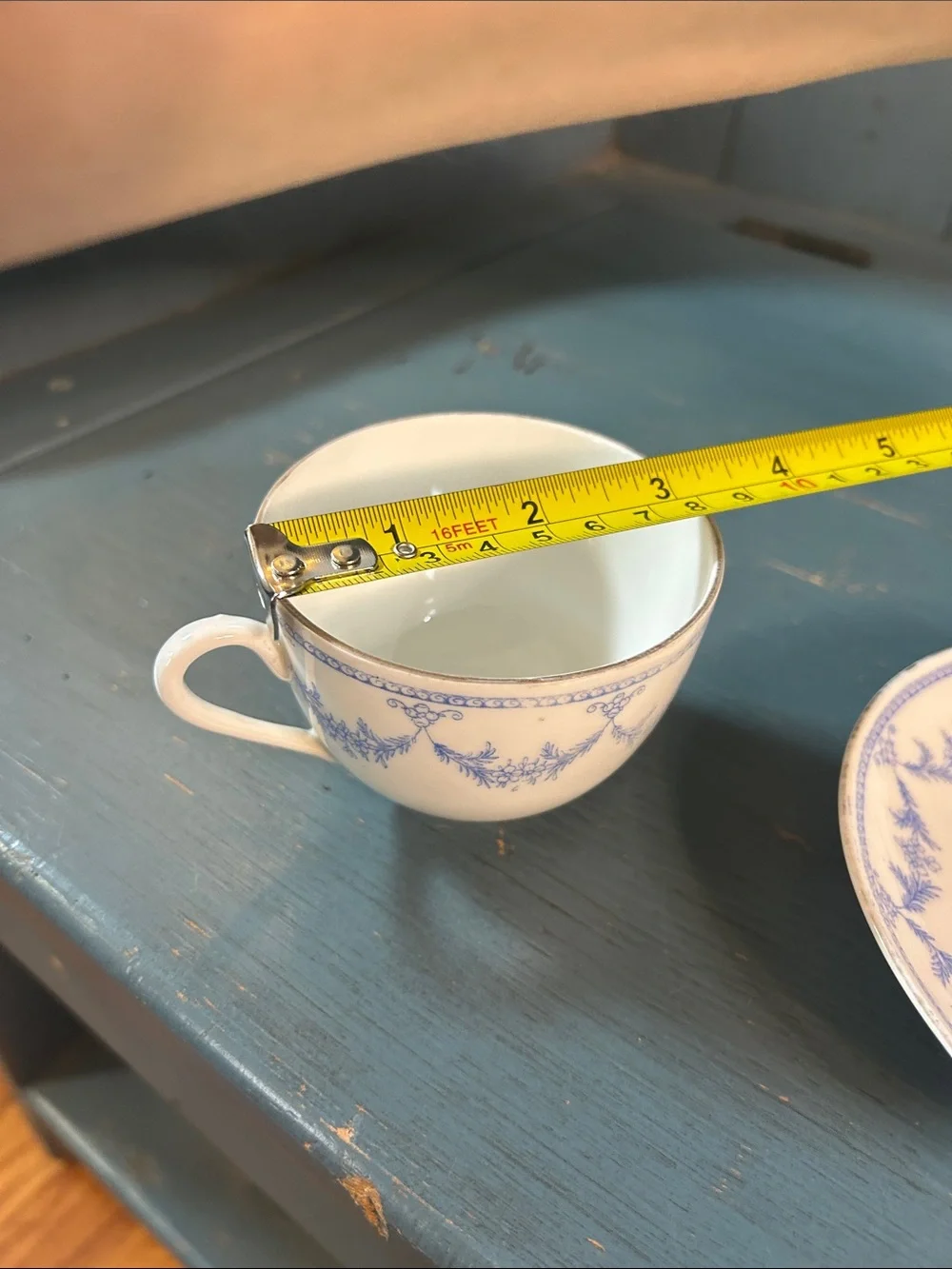 Classic Blue and White Porcelain Tea Cup and Saucer - Teatime
